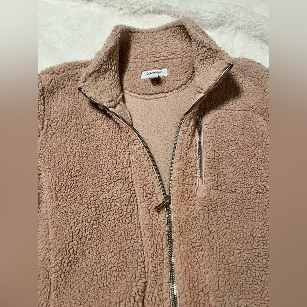 Calvin Klein ~ Dusty rose color fleece jacket - Picture 4 of 9